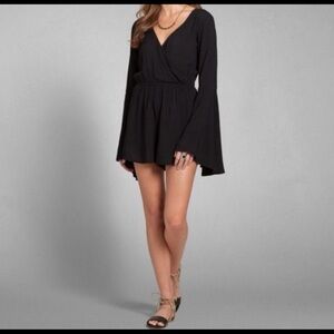 Abercrombie Black Bell Long Sleeve Romper small